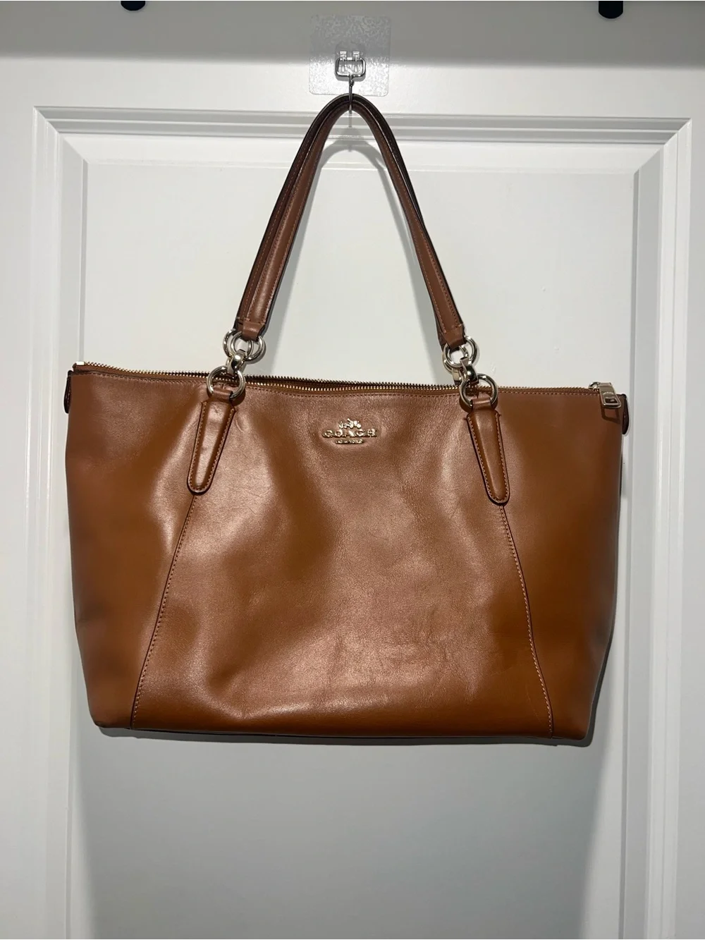 Coach Ava Tote - Tan Leather Tote with Gold Hardware